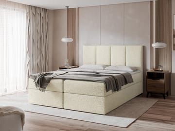 Laggano-sänkypaketti, jenkkisänky 160x200 cm - kermanbeige - Huonekalut - Sänky - Sängyt säilytystilalla
