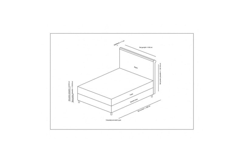 Lamoon Bed Paketti Runko Sänky 140x200 cm - Beige - Huonekalut - Sänky - Runkopatjasängyt