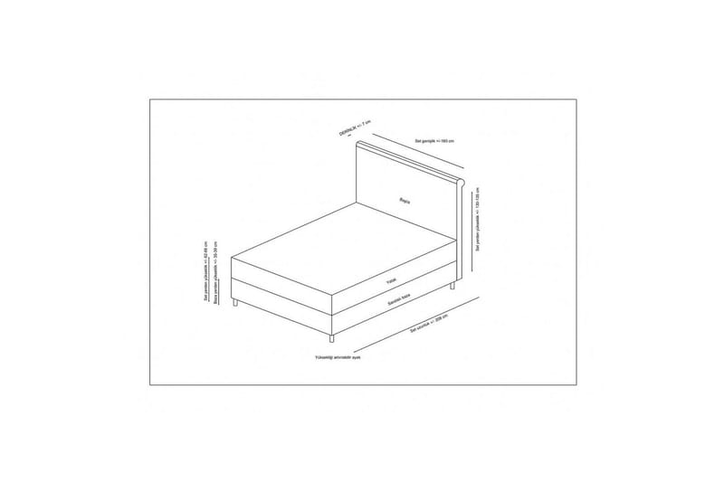 Lamoon Complete Bed -paketti 120x200 cm - Antrasiitti - Huonekalut - Sänky - Sänkypaketti