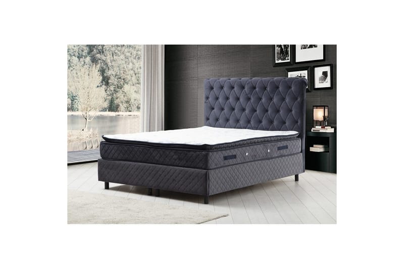 Lamoon Complete Bed -paketti 140x200 cm - Antrasiitti - Huonekalut - Sänky - Sänkypaketti