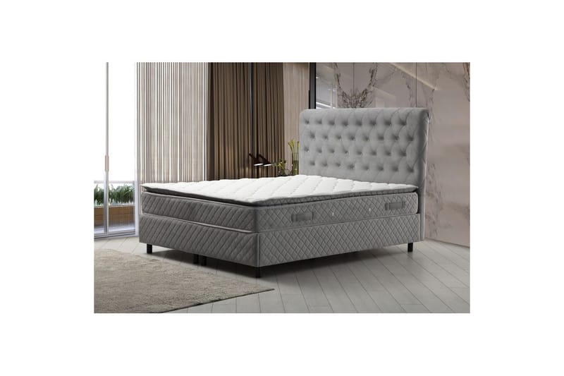 Lamoon Complete Bed -paketti 140x200 cm - Harmaa - Huonekalut - Sänky - Sänkypaketti