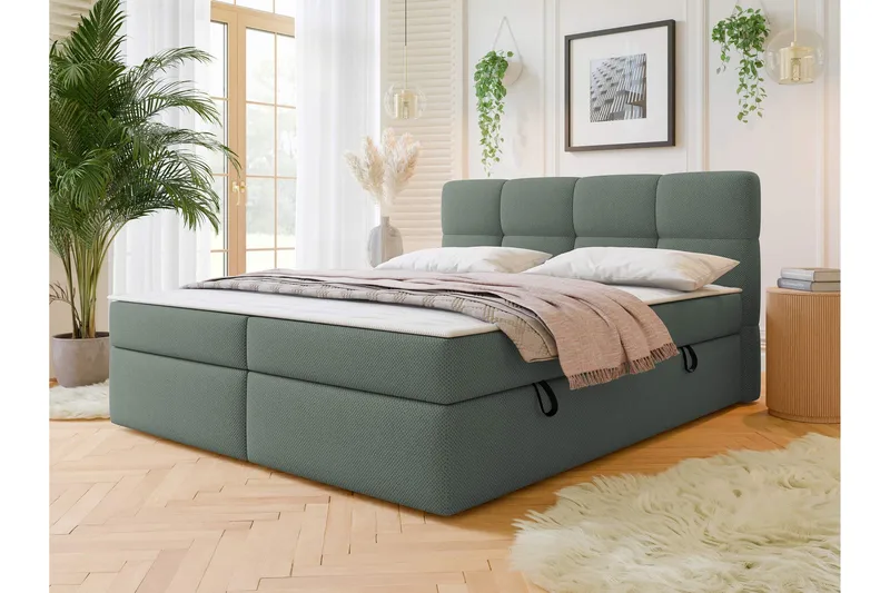Leckersbo sängpaketti kontinentalsänky 180x200 cm - Vihreä - Huonekalut - Sänky - Sängyt säilytystilalla