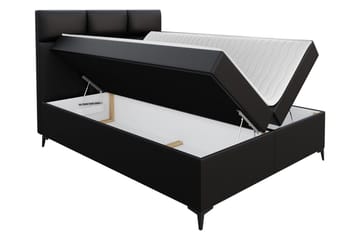 Leckersbo Täydellinen Sänkypaketti Kontinenttisänky säilytystilalla 180x200 cm - Musta - Huonekalut - Sänky - Sängyt säilytystilalla