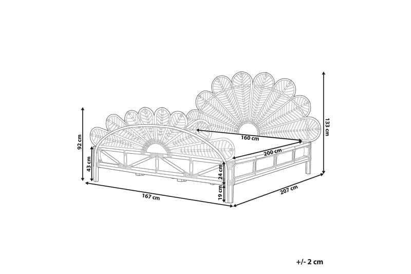 Lorentine Sängynrunko 160x200 cm - Vaalea puu - Huonekalut - Sänky - Sänkykehikot & sängynrungot