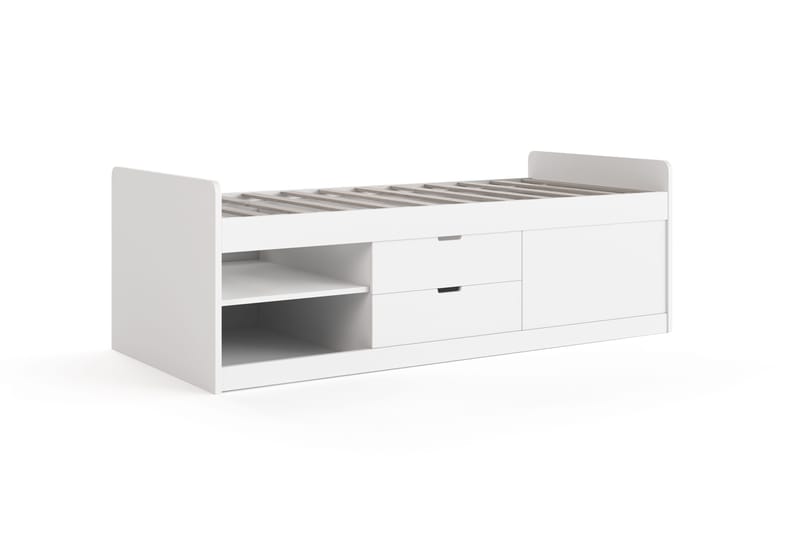 Lundvik Sängynrunko 90x200 cm säilytystilalla - Valkoinen - Huonekalut - Sänky - Sänkykehikot & sängynrungot