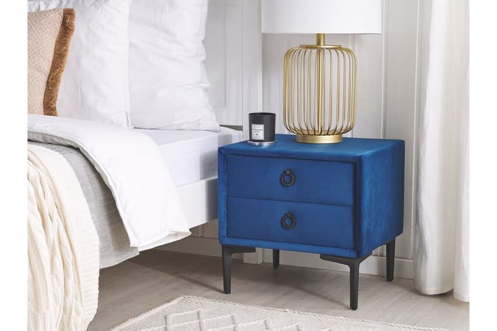 Makuuhuonesetti Parisänky 160x200 cm Tummansininen SEZANNE - Sininen - Runkopatjasängyt - Sänkypaketti