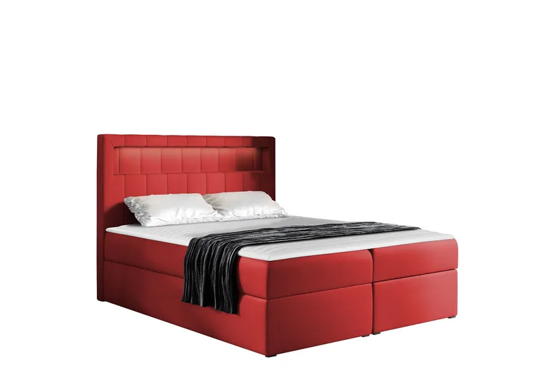 Masone Sänkypaketti Kontinentalsänky 140x200 cm, Punainen