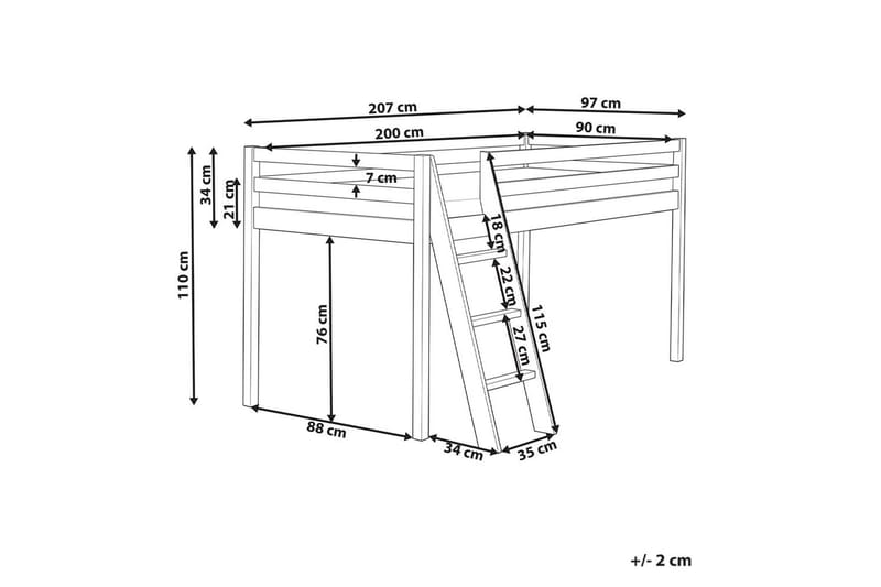 Matala kerrossänky Ascoux - Vaaleanpunainen - Huonekalut - Sänky - Kerrossängyt