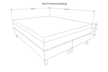 Mei-jenkkisänky 180x200 cm - Vaaleanharmaa - Huonekalut - Sänky - Jenkkisängyt