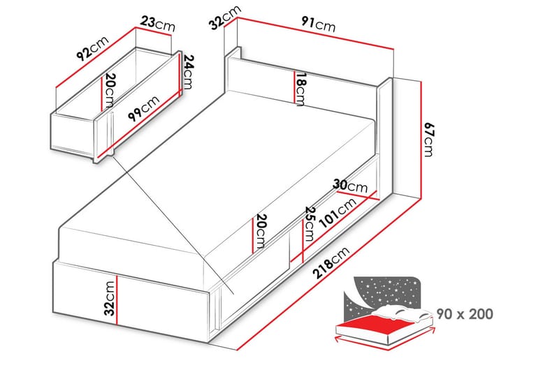 Metropolitan Sängyn Runko 90x200 cm - Ruskea - Huonekalut - Sänky - Sänkykehikot & sängynrungot