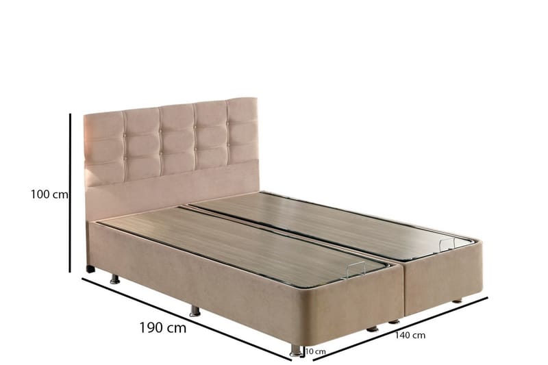 Jenkkisänky Tupla Pylpio 140x190 cm - Vaaleanruskea - Huonekalut - Sänky - Moottorisänky