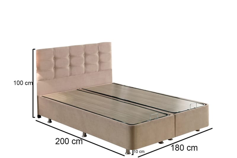 Jenkkisänky Tupla Pylpio 180x200 cm - Vaaleanruskea - Huonekalut - Sänky - Sängyt säilytystilalla