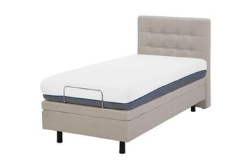 Kabbebo sänkypaketti – säädettävä sänky 80x200 cm kangasta sängynpäädyllä + petauspatja - Beige - Huonekalut - Sänky - Moottorisänky