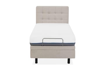 Kabbebo sänkypaketti – säädettävä sänky 80x200 cm kangasta sängynpäädyllä + petauspatja - Beige - Huonekalut - Sänky - Moottorisänky