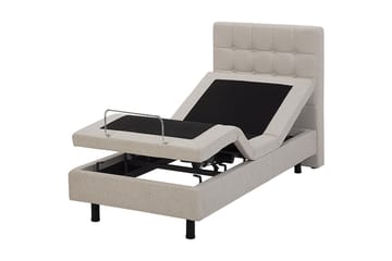 Kabbebo sänkypaketti – säädettävä sänky 80x200 cm kangasta sängynpäädyllä + petauspatja - Beige - Huonekalut - Sänky - Moottorisänky