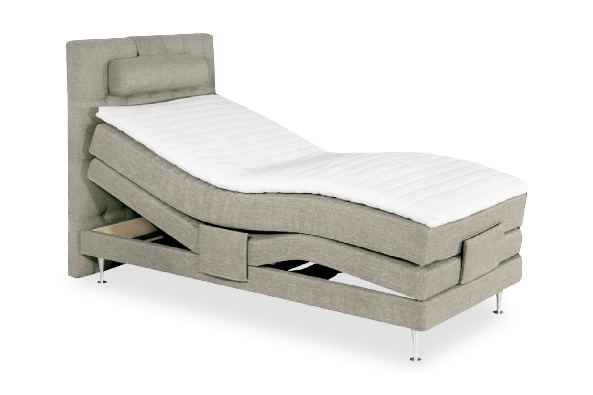 Säätösänky Doze 90x200 Medium Linonso - Beige - Huonekalut - Sänky - Moottorisänky