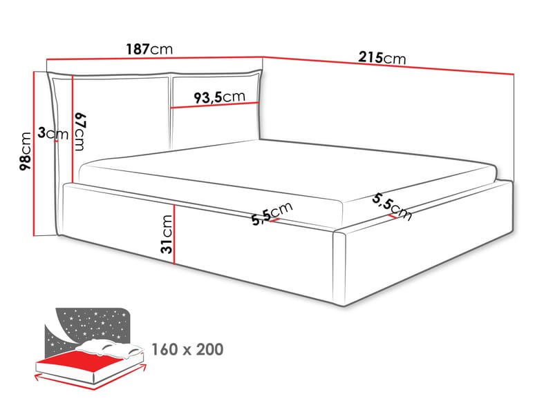 Morricon Sängynrunko 160x200 cm - Beige - Huonekalut - Sänky - Sänkykehikot & sängynrungot