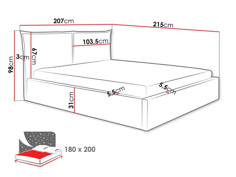 Morricon Sängynrunko 180x200 cm - Vihreä - Huonekalut - Sänky - Sänkykehikot & sängynrungot