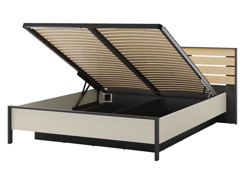 Navron Sängynrunko 160x200 cm - Beige/Musta - Huonekalut - Sänky - Sänkykehikot & sängynrungot