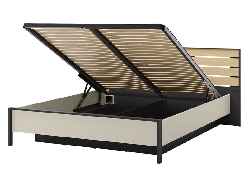 Navron Sängynrunko 160x200 cm - Beige/Musta - Huonekalut - Sänky - Sänkykehikot & sängynrungot