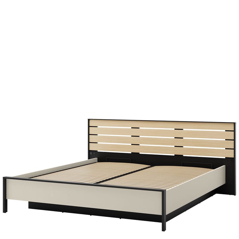 Navron Sängynrunko 180x200 cm, Beige/Musta