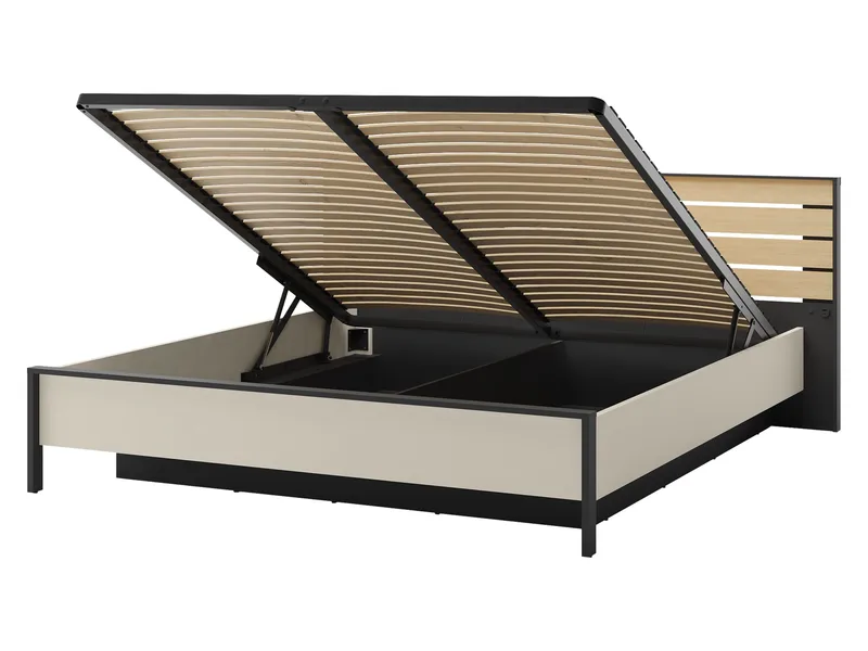 Navron Sängynrunko 180x200 cm - Beige/Musta - Huonekalut - Sänky - Sänkykehikot & sängynrungot