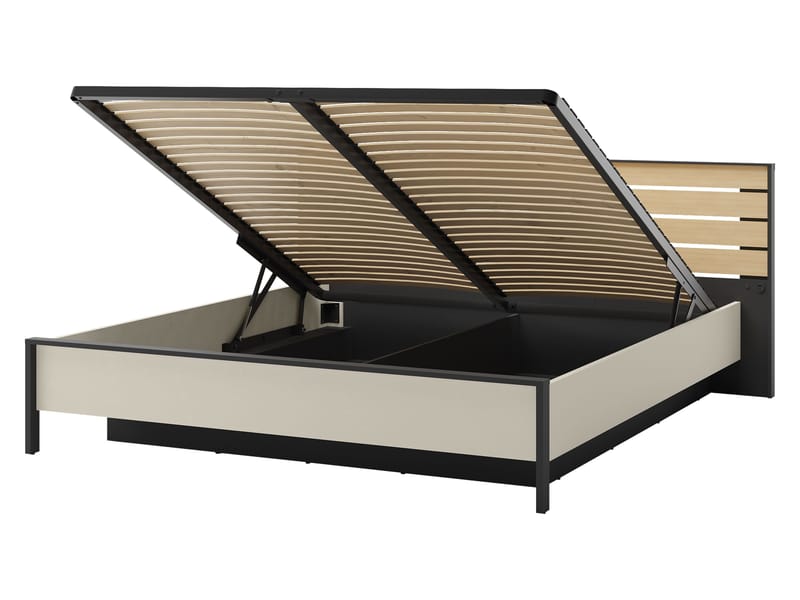 Navron Sängynrunko 180x200 cm - Beige/Musta - Huonekalut - Sänky - Sänkykehikot & sängynrungot