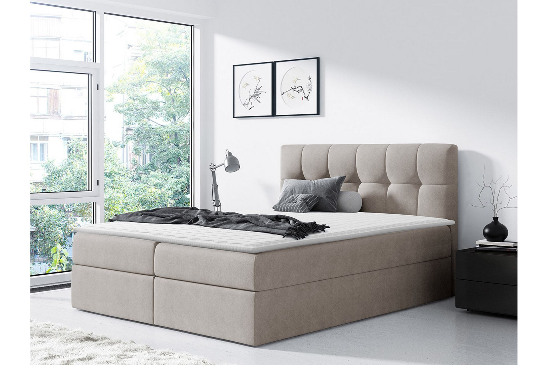 Neitisuanto Sänkypaketti Jenkkisänky 140x200 cm - Beige - Huonekalut - Sänky - Jenkkisängyt