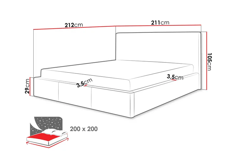 Nieres Sängynrunko 200x200 cm - Ruskea - Huonekalut - Sänky - Sänkykehikot & sängynrungot