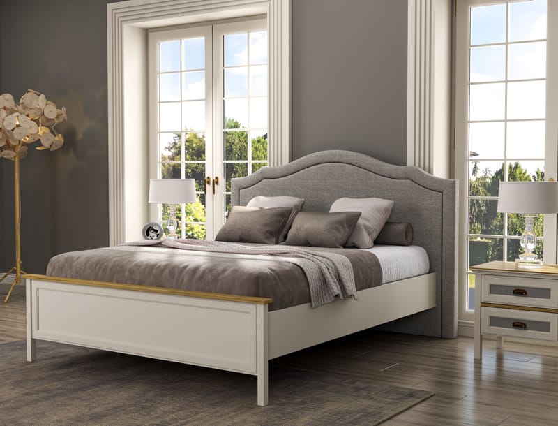 Nimora Parisängyn runko 180x200 cm - Kerma, tammi, harmaa - Huonekalut - Sänky - Sänkykehikot & sängynrungot