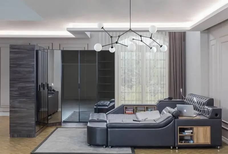 Olyvan sänkypaketti penkillä ja säilytystilalla 250x290 cm keinonahka - Huonekalut - Sänky - Sänkykehikot & sängynrungot