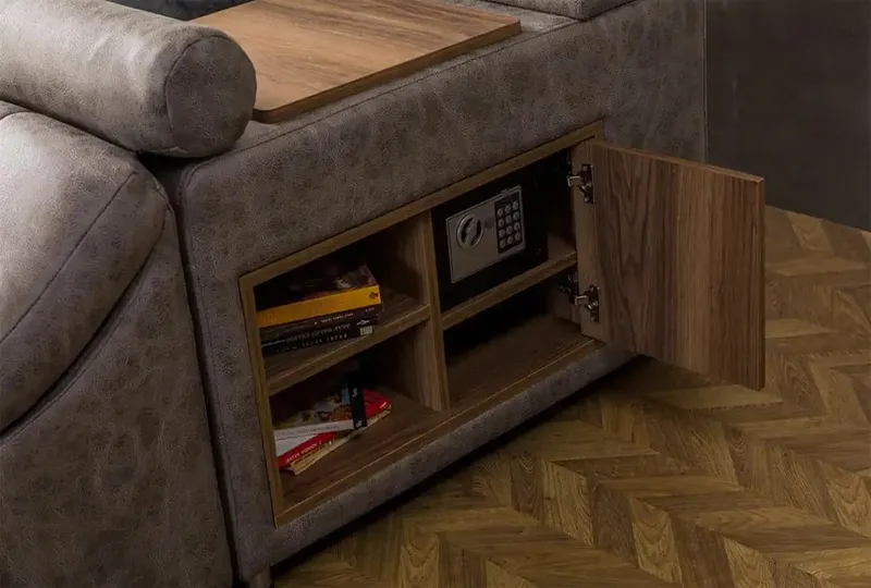 Olyvan sänkypaketti penkillä ja säilytystilalla 250x290 cm keinonahka - Huonekalut - Sänky - Sänkykehikot & sängynrungot