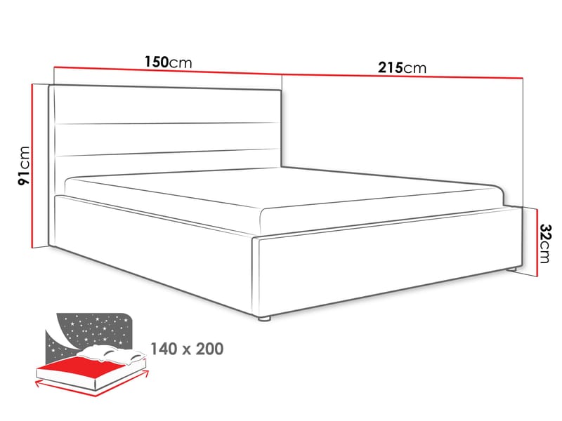 Omrynn Sängynrunko 140x200 cm - Beige - Huonekalut - Sänky - Sänkykehikot & sängynrungot