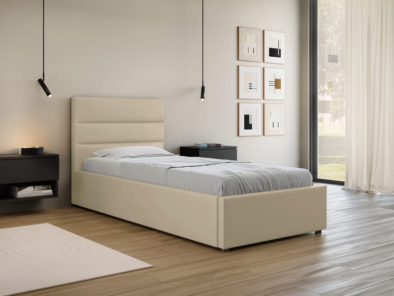 Omrynn sängynrunko säilytystilalla 120x200 cm - beige - Huonekalut - Sänky - Sänkykehikot & sängynrungot