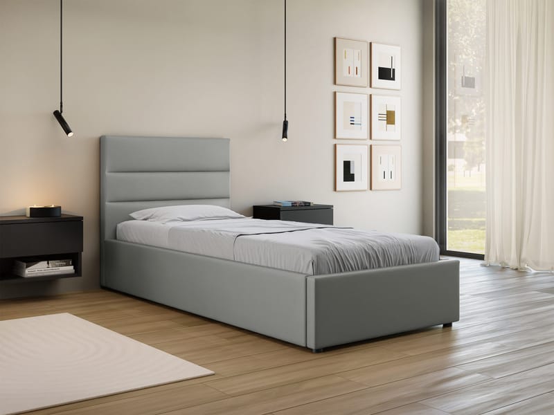 Omrynn sängynrunko säilytystilalla 90x200 cm - harmaa - Huonekalut - Sänky - Sänkykehikot & sängynrungot