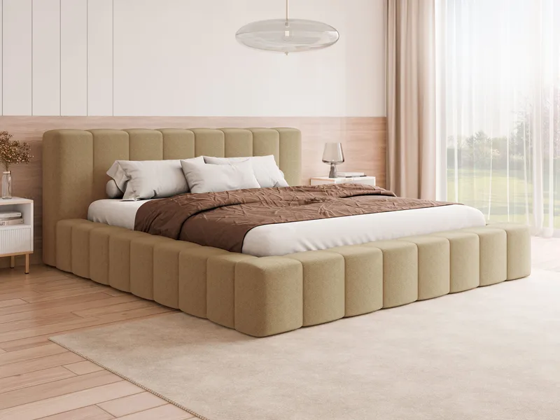 Orvinel Sängynrunko 180x200 cm Säilytystilalla - Tummabeige - Huonekalut - Sänky - Sänkykehikot & sängynrungot