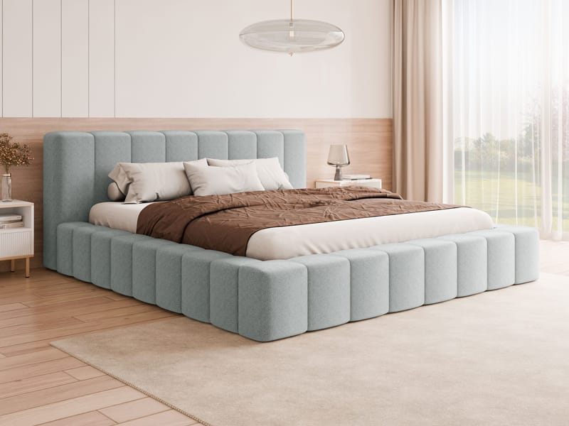 Orvinel Sängynrunko 180x200 cm Säilytystilalla - Vaaleanharmaa - Huonekalut - Sänky - Sänkykehikot & sängynrungot