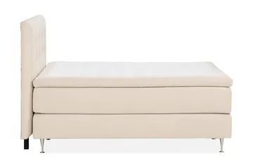 Oslo Lyx Luxe Täydellinen Sänkypaketti Jenkkisänky 180x200 cm Napitettu sängynpääty - Vaaleabeige - Huonekalut - Sänky - Jenkkisängyt