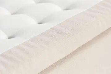 Oslo Lyx Luxe Täydellinen Sänkypaketti Jenkkisänky 180x200 cm Napitettu sängynpääty - Vaaleabeige - Huonekalut - Sänky - Jenkkisängyt