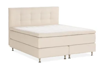 Oslo Lyx Luxe Täydellinen Sänkypaketti Jenkkisänky 180x200 cm sängynpäädyllä - Vaaleabeige - Huonekalut - Sänky - Jenkkisängyt