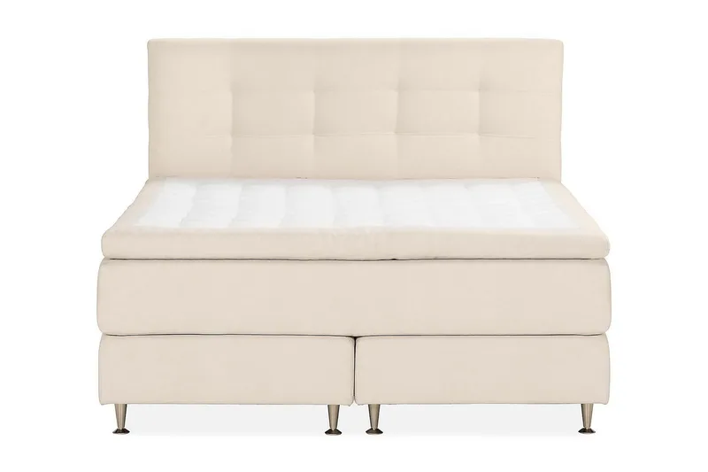 Oslo Lyx Luxe Täydellinen Sänkypaketti Jenkkisänky 180x200 cm sängynpäädyllä, Vaaleabeige