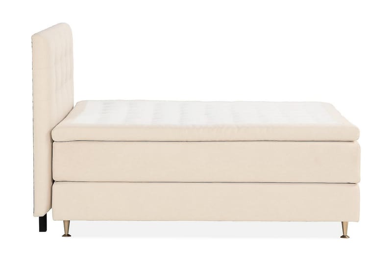 Oslo Lyx Luxe Täydellinen Sänkypaketti Jenkkisänky 180x200 cm sängynpäädyllä - Vaaleabeige - Huonekalut - Sänky - Jenkkisängyt