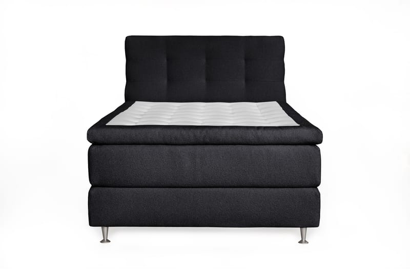 Oslo Lyx Sänkypaketti Jenkkisänky 120x200 cm Nappiverhoiltu Sängynpääty - Musta - Huonekalut - Sänky - Jenkkisängyt