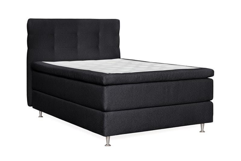 Oslo Lyx Sänkypaketti Jenkkisänky 120x200 cm Nappiverhoiltu Sängynpääty - Musta - Huonekalut - Sänky - Jenkkisängyt