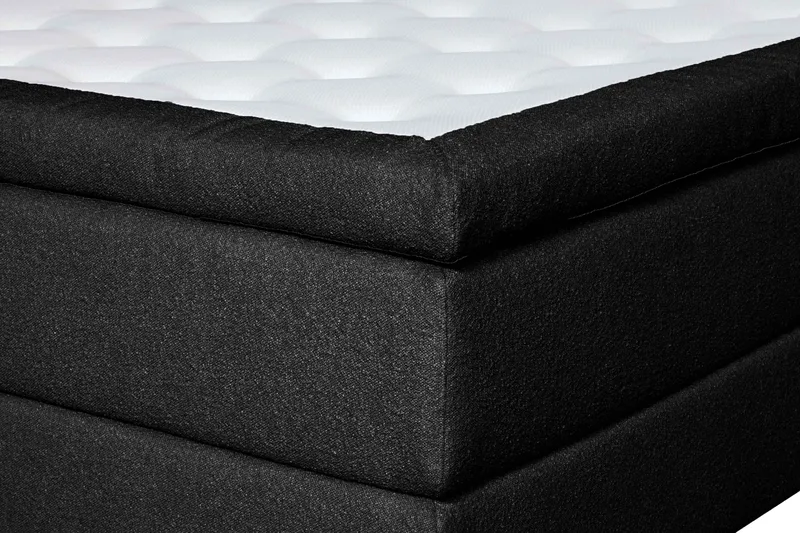 Oslo Lyx Sänkypaketti Jenkkisänky 120x200 cm Nappiverhoiltu Sängynpääty - Musta - Huonekalut - Sänky - Parisänky