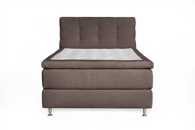 Oslo Lyx Sänkypaketti Jenkkisänky 120x200 cm Nappiverhoiltu Sängynpääty - Vaaleanruskea - Huonekalut - Sänky - Jenkkisängyt