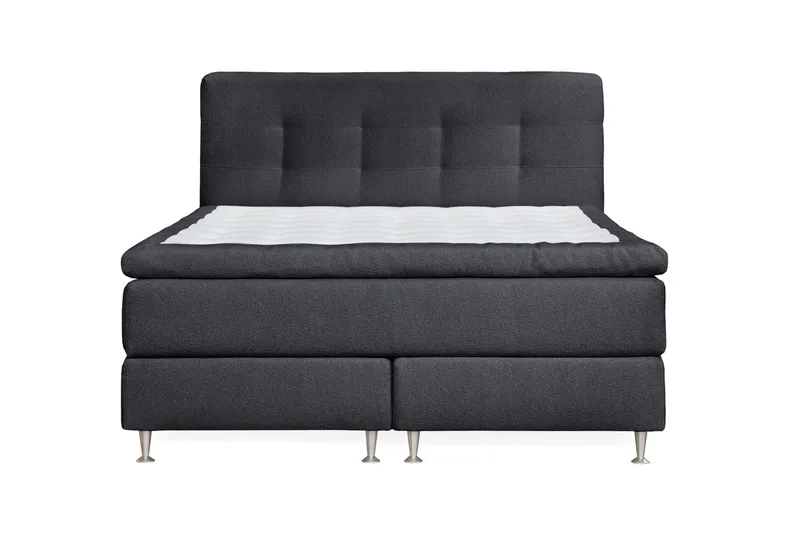 Oslo Lyx Sänkypaketti Jenkkisänky 160x200 cm Nappiverhoiltu Sängynpääty - Musta - Huonekalut - Sänky - Jenkkisängyt