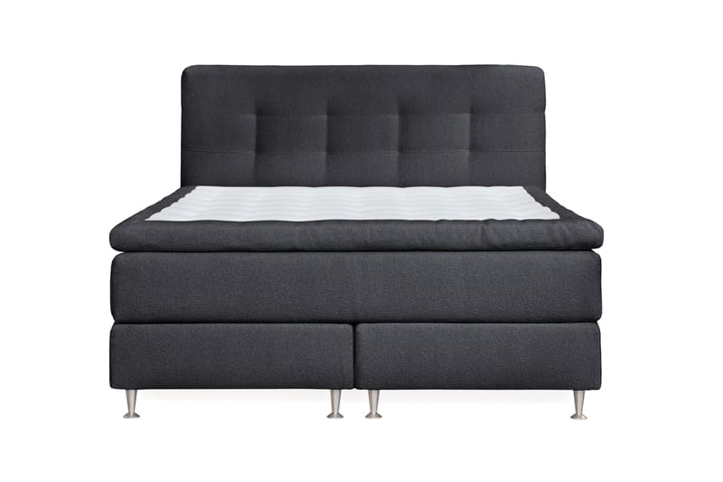 Oslo Lyx Sänkypaketti Jenkkisänky 160x200 cm Nappiverhoiltu Sängynpääty - Musta - Huonekalut - Sänky - Jenkkisängyt