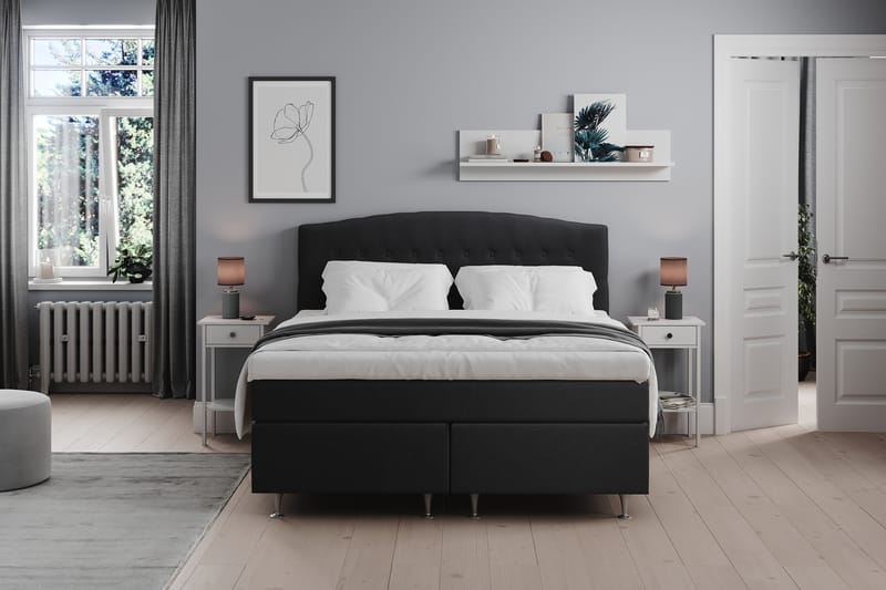 Jenkkisänky Abelie 160x200 Kova - Musta - Huonekalut - Sänky - Jenkkisängyt