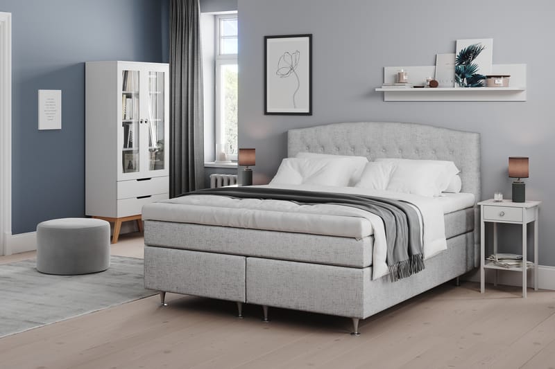 Jenkkisänky Abelie 160x200 Kova - Vaaleanharmaa - Huonekalut - Sänky - Jenkkisängyt